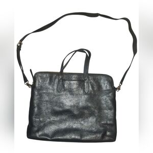 FOSSIL 1954 SYDNEY BLACK LEATHER SATCHEL Crossbody Laptop Unisex